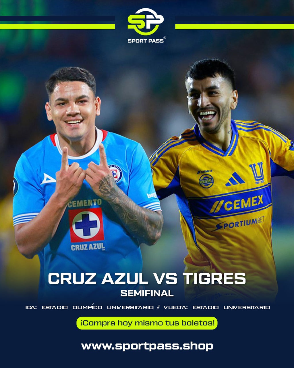 CRUZ AZUL VS TIGRES (SEMIFINAL DE IDA)